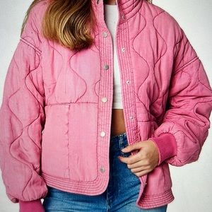 BLANKNYC Women’s Quilted Jacket Pink Medium